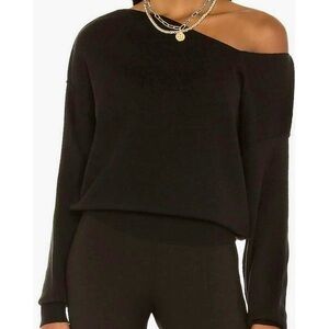 Line & Dot Favorite Off-Shoulder Sweater in Black, Sz. M